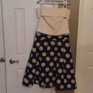 2 piece blouse with polka dot skirt